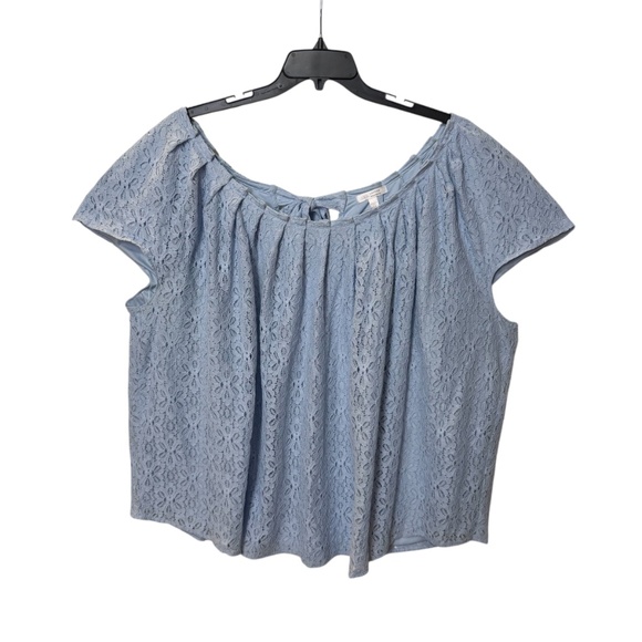 LC Lauren Conrad Light Blue Lace Tunic - Picture 4 of 16